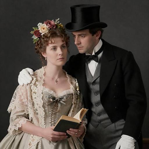 Victorian Couple in Formal Attire