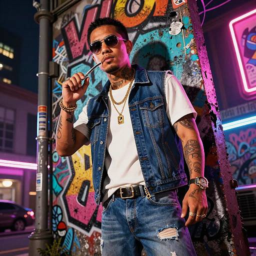 GTA Style Gritty Neon Street Art