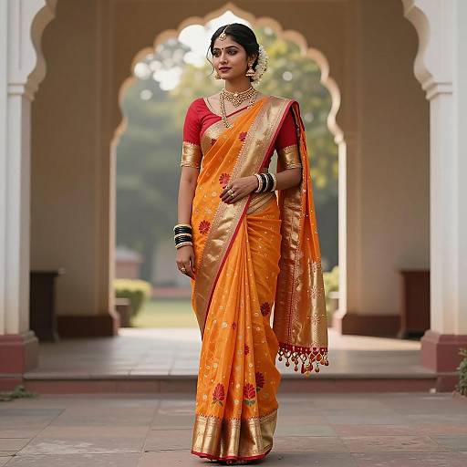 Elegant Indian Wedding Attire in Nature