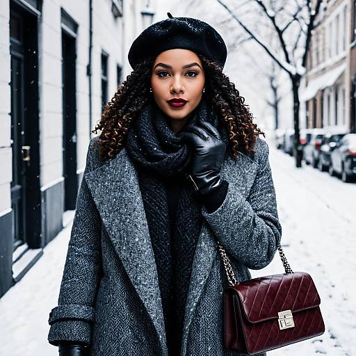 Woman in Classic Winter Street Style Outfit