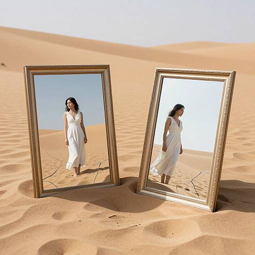 Surreal Desert Mirrors with Women