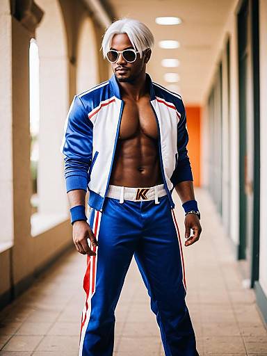 Lifestyle costume photo of K' (kof). Cosplay clothes