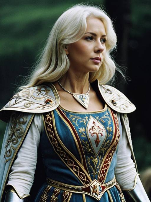 Woman in Medieval Armor Costume