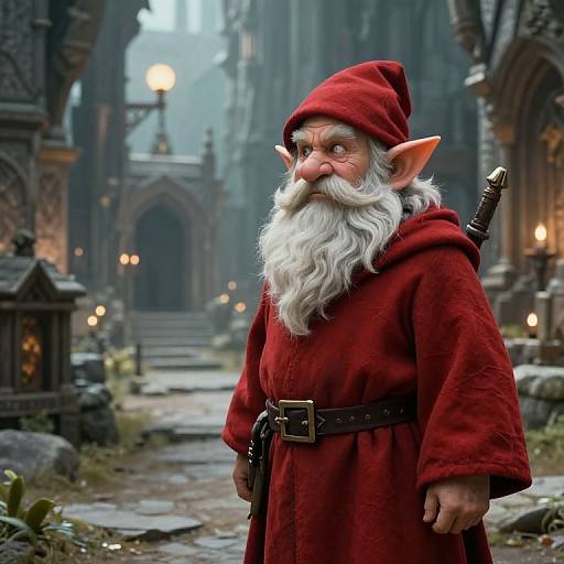 Gentle D&D Dwarf in Red Robe