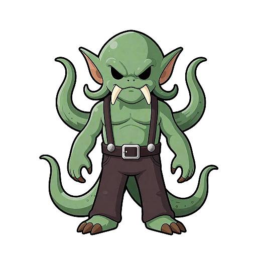 Cartoon Cthulhu Vector T-shirt Design