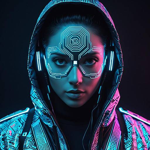 Futuristic Cyberpunk Musician Portrait