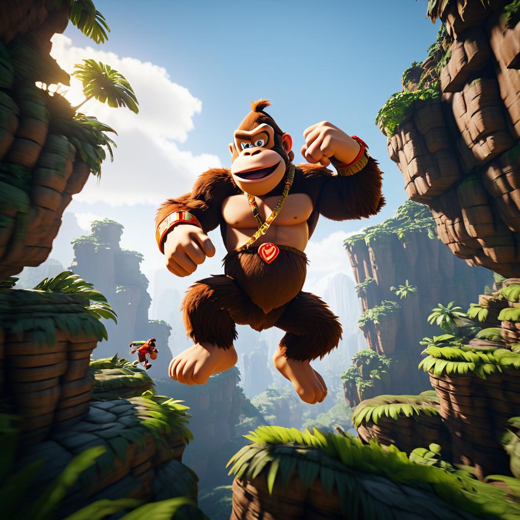 Epic Donkey Kong Cliff Jump Scene