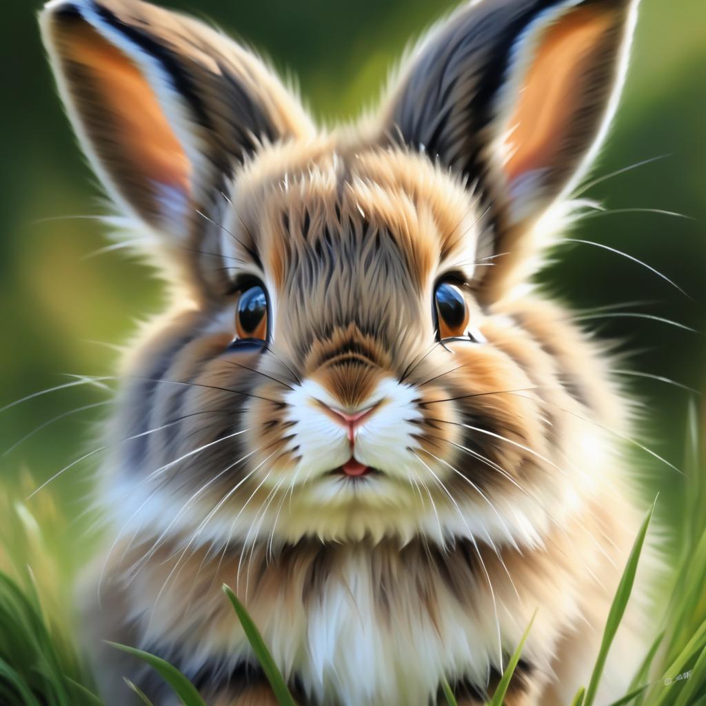 Hyper-Realistic Young Bunny Oil Painting