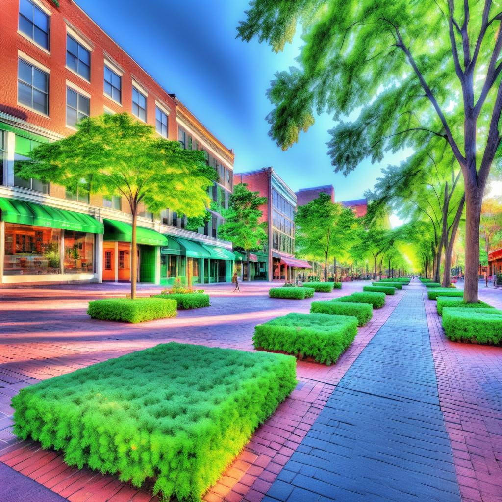 Nostalgic Hdr Downtown Green Park Scene