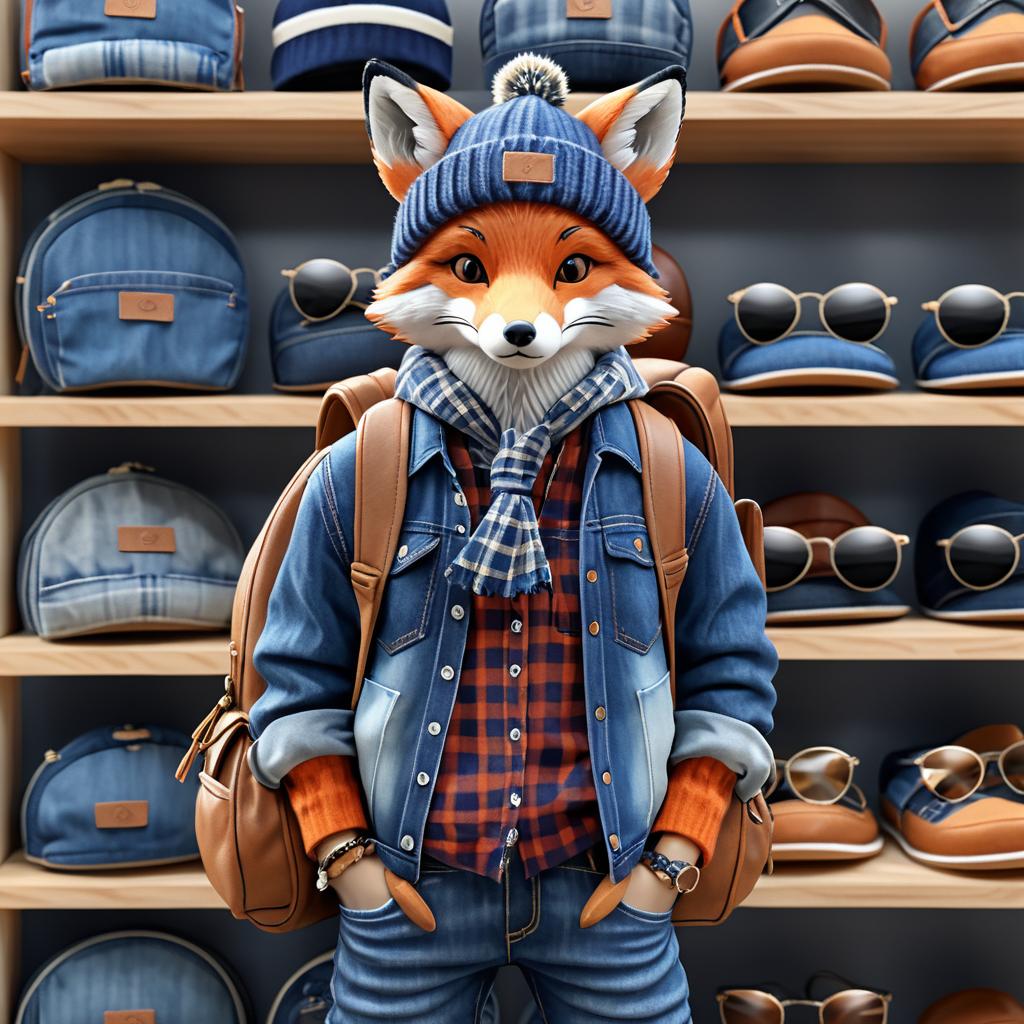 Casual Fox in Denim and Flannel