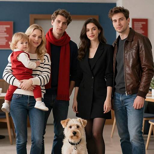 Family Portrait with Dog and Toddler