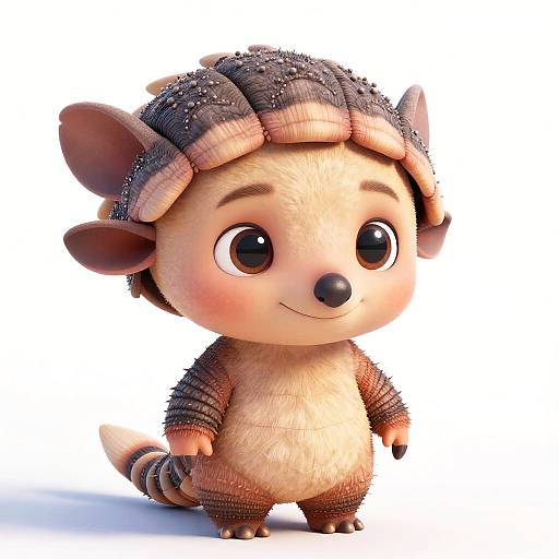 Pixar-Style Cute Baby Armadillo