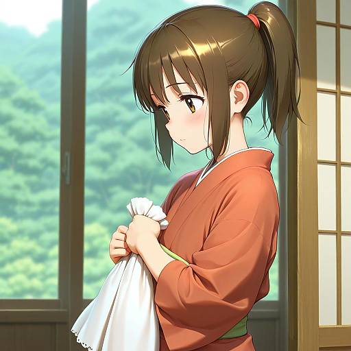 Illustration of Ogino chihiro, sen to chihiro no kamikakushi in the style of Himitsu (hi mi tsu 2)