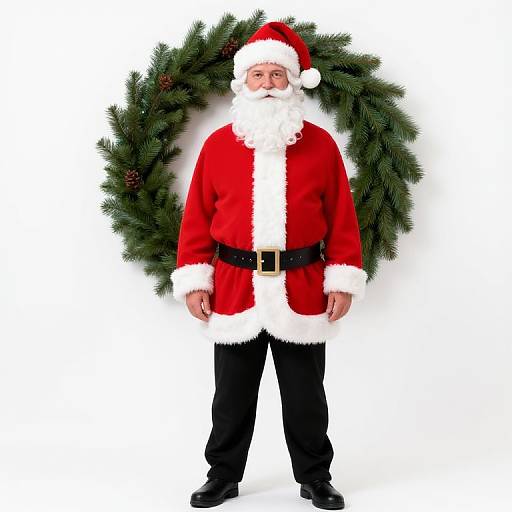 Male Santa Claus Outfit with Wreath