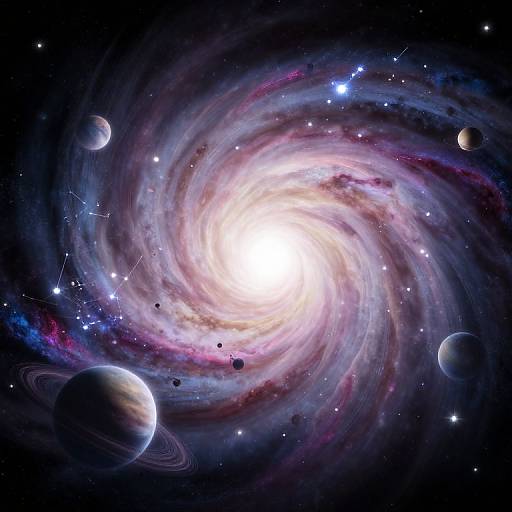 Ethereal Cosmic Vortex with Planets