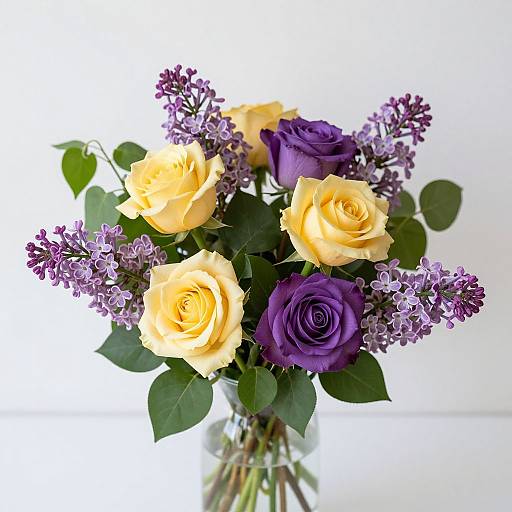 Vibrant Roses with Lilac Bouquet