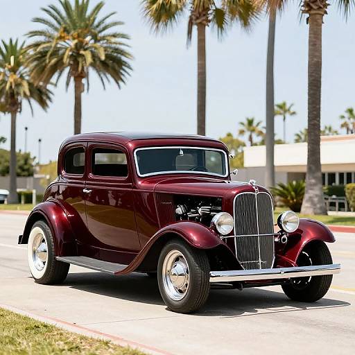 1934 Maroon Ford Tudor Hot Rod