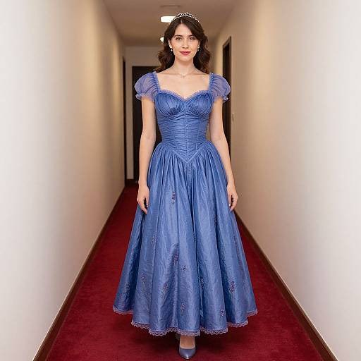 Woman in Lavender Costume on Red Carpet