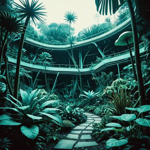 Futuristic Bioluminescent Botanical Garden