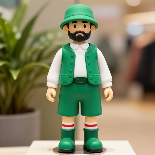 Bearded Mannequin in Green Outfit