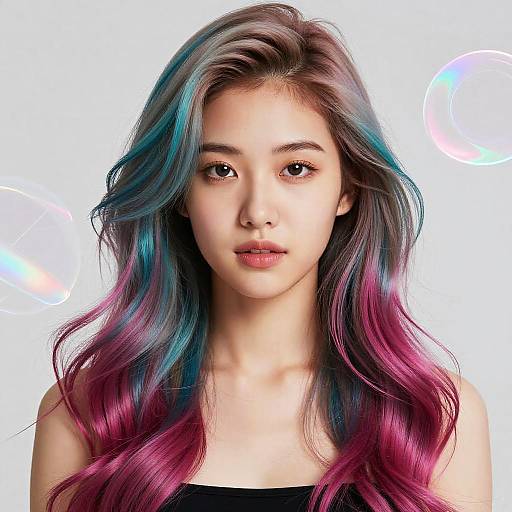 AI-Enhanced Digital Hair Color Portrait