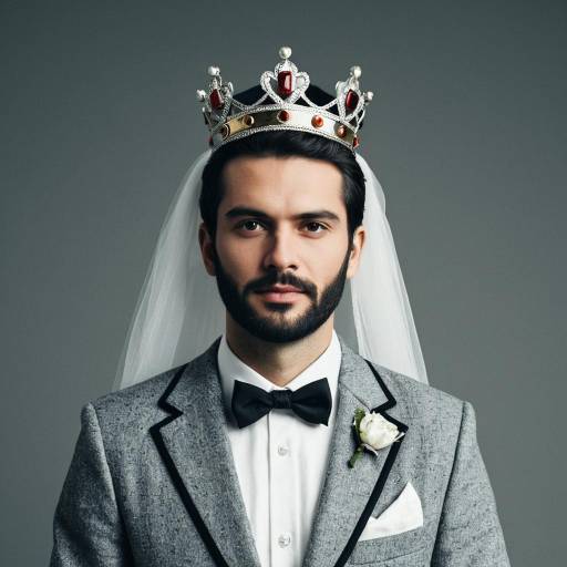 Unique Male Bride Costume with Crown