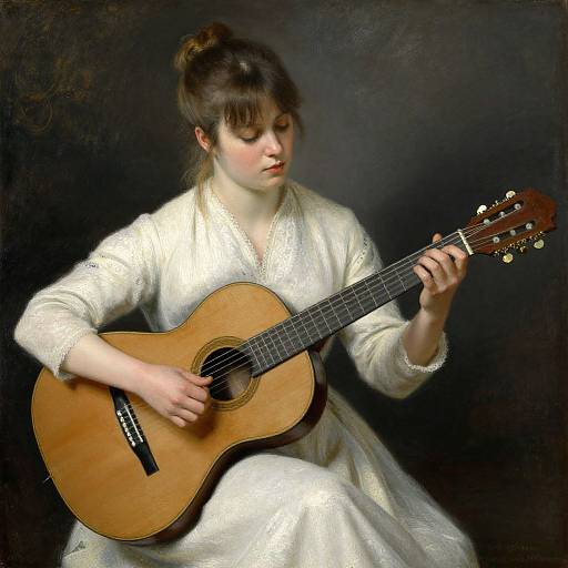 Woman Playing Guitar by Renoir 1896