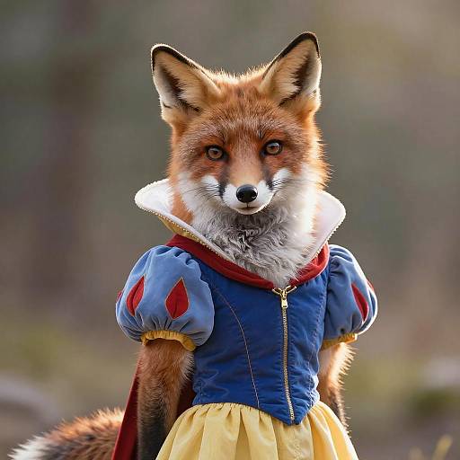Fox Dressed as Snow White Portrait