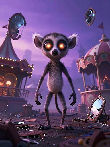 Spooky Lemur in Ruined Carnival
