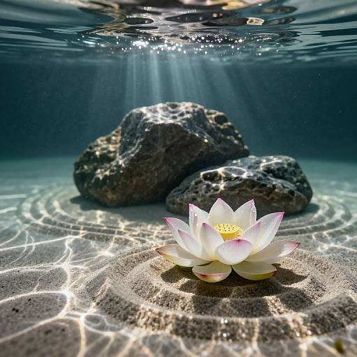 Serene Underwater Japanese Rock Garden