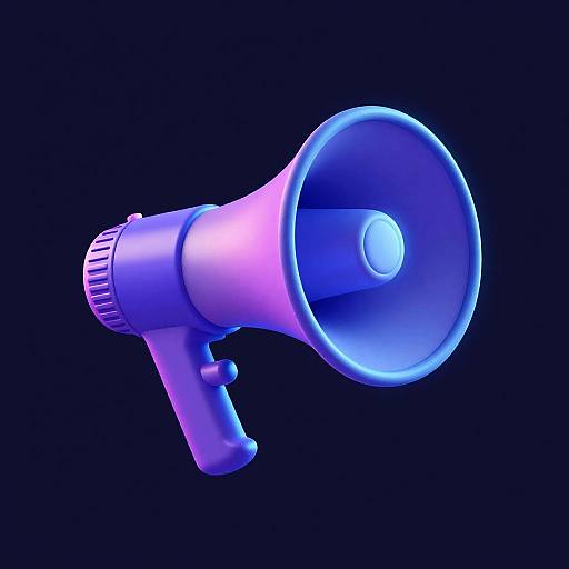Neon Futuristic Megaphone Illustration