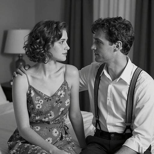 Intimate Black and White Portrait of Couple