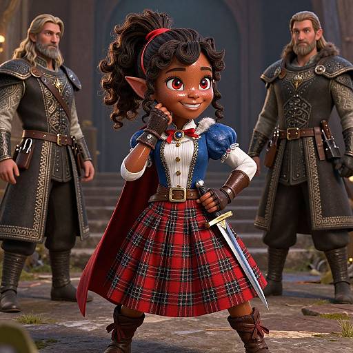 Curly-Haired Elf Adventurer Pose