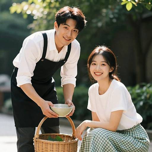 Cheerful Outdoor Portrait of Two People