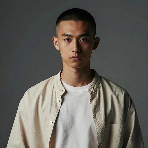 Cinematic Buzz Cut Male Fashion Shoot