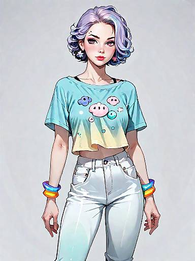 Stylish Young Woman in Casual Outfit