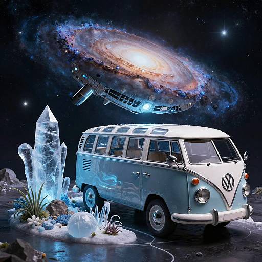Geodesic Rogue Comet with VW Bus