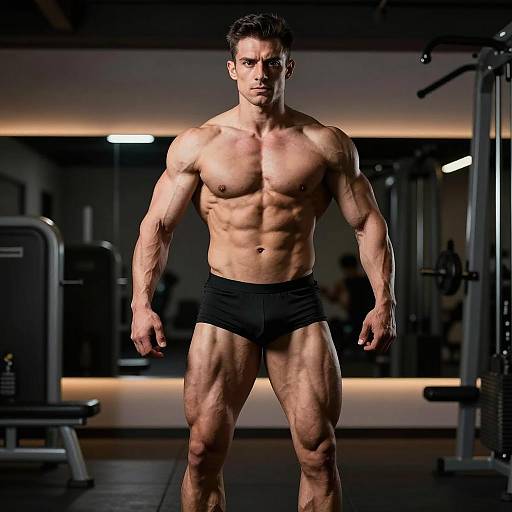Intense Bodybuilder Portrait in Studio