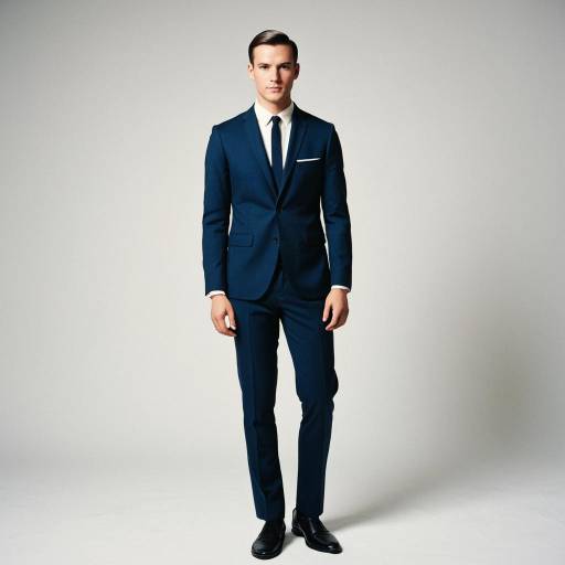 Man in Sleek Navy Blue Suit