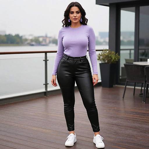 Pear-Shaped Woman by Riverside Deck