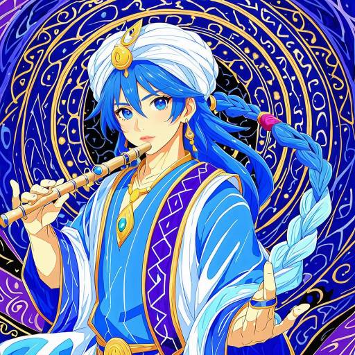 Illustration of Aladdin (magi), magi the labyrinth of magic in the style of Shintarou