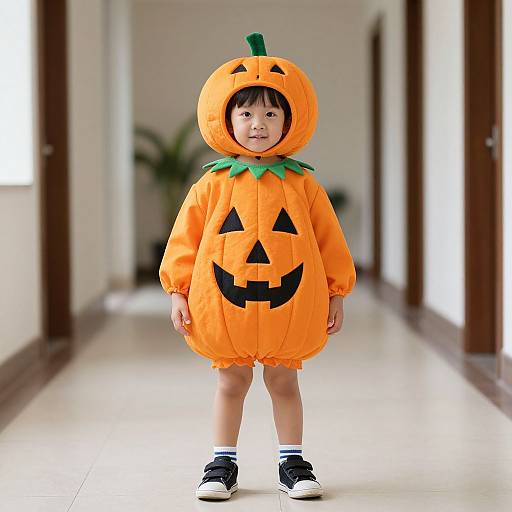 Child in Pumpkin Costume