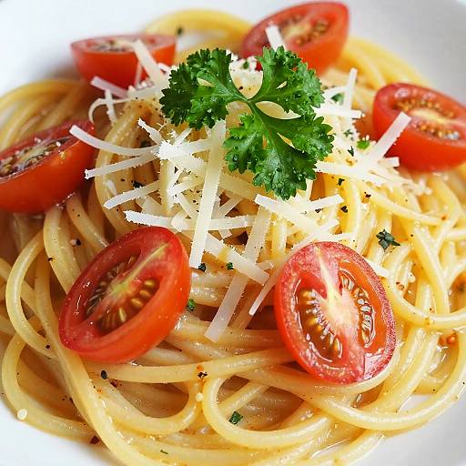 Vibrant Close-Up of Creamy Pasta