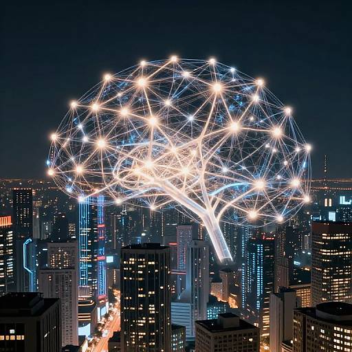 Futuristic Neural Network Cityscape