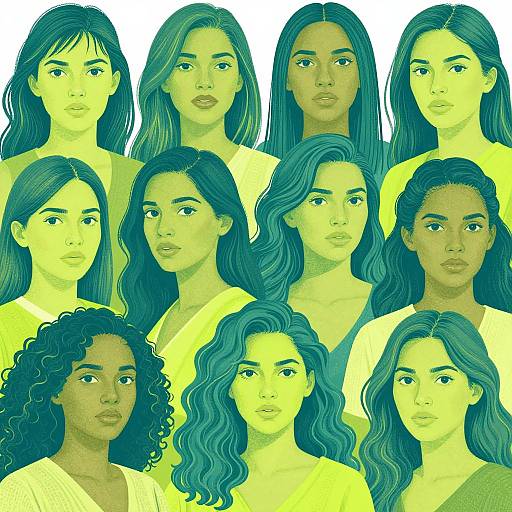 Vibrant Diverse Women in Teal and Lime