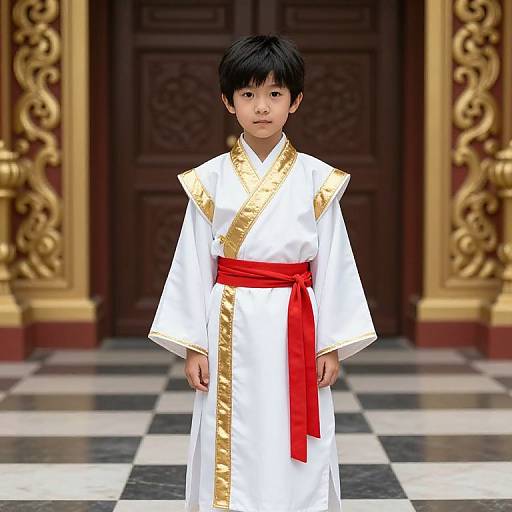 Asian Boy in Elegant Robe