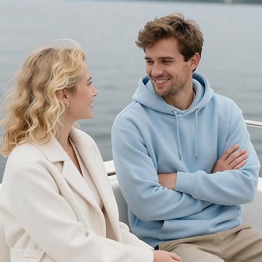 Cheerful Interaction on a Tranquil Boat