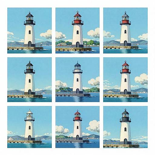 Minimalist Lighthouse Storyboard Sketches
