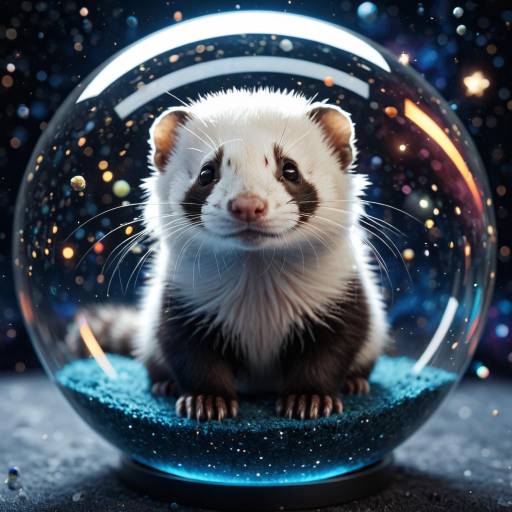 Cute Ferret in Space Glass Sphere Cute Ferret in Space Glass Sphere