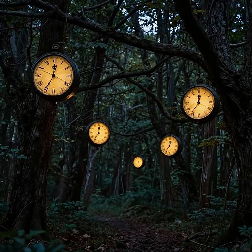 Twilight Forest with Whispering Clocks